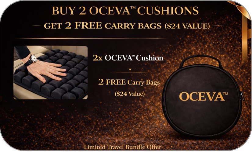 OCEVA seat cushion bundle offer buy 2 cushions get 2 free carry bags travel deal with added value