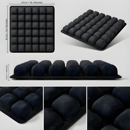 OCEVA seat cushion showing dimensions design and pressure relief structure with ergonomic support surface