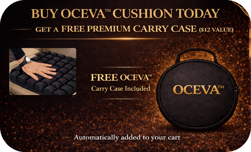 OCEVA seat cushion promotion with free carry case included and travel comfort upgrade offer